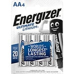 Energizer Battery Ultimate Lithium FR6 AA 3000 mAh 1.5 V Pack of 4