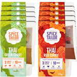 The Spice Tailor Asian Curry Sauce Kits Bundle: 5 x 275 g Thai Green Curry & 5 x 275 g Thai Red Curry