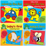 Baby's First Colouring Books & Colour-in-The-line Colouring Books Set of 4