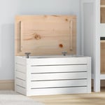 Banc Coffre de rangement - Banquette Pouf Blanc 59,5x36,5x33 cm Bois massif de pin BV593252