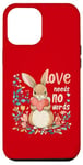 iPhone 12 Pro Max Love Needs No Words Bunny - Cute Animal Heart Design Case