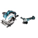 SCIE CIRCULAIRE MAKITA Ø 165 MM (MACHINE SEULE) - DSS610Z & DGA504Z - Mini-meuleuse à batterie 18V lithium-ion 125 mm BL seule machine sans chargeur ni batterie 60 x 450 mm,Noir