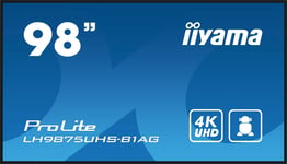 iiyama LH9875UHS-B1AG informasjonsskjerm Digital skiltingstavle (flatskjerm) 2,49 m (98") LED Wi-Fi 500 cd/m² 4K Ultra HD Sort Innebygd prosessor Android 11 24/7