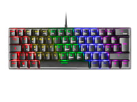 Mars Gaming MK60 Noir, Clavier Gaming Mécanique FRGB, Antighosting, Switch Mécanique Bleu, Langue Français