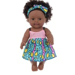 bébé Noir Africain Noir Mignon bouclé Noir 8 Pouces Vinyle bébé Jouet Noir poupées Mode Fille Africaine poupées réaliste bébé Jouer poupée pour Enfants Parfait pour Cadeau d'anniversaire