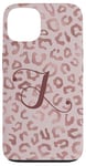 Coque pour iPhone 13 Letter J Initial Leopard Rose Pink Cheetah Monogram