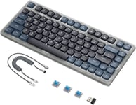 Clavier mécanique AK832,Clavier sans Fil à Profil Bas à 75%,Prend en Charge Bluetooth 5.1,2.4G et Connexion Filaire,Clavier Ultra Fin,Air75,G213,Compatible avec Windows Mac-Blue Switch