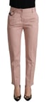 Dolce & Gabbana Pantalon Conique Rose Coton Mi Taille Pantalon IT36/ US2/ XS