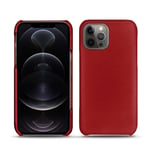 Coque cuir Apple iPhone 12 Pro - Coque arrière - Rouge - Cuir lisse - Neuf