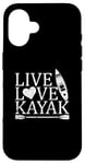 Coque pour iPhone 16 Live Love Kayak Paddle Boat Canoë