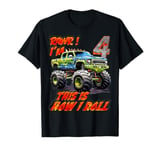 Monster Truck Car Funny for 4-Year-Old Birthday Kids T-Shirt