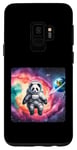 Coque pour Galaxy S9 Astronaute Panda flottant dans l'espace avec nébuleuse. Suit Planet