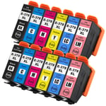 12 Ink Cartridges XL (Set) for Epson Expression Photo XP-15000, XP-8505, XP-8605