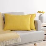 Blumtal Lot de 2 Housses de Coussins 40x60 Jaune - Housses de Coussins en Chenille douillettes avec Fermeture éclair cachée, certifiée Oekotex, pour Coussins de décoration et de canapé