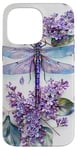 iPhone 14 Pro Max Dragonfly Surrounded by Lilac Flowers and Leaves Case