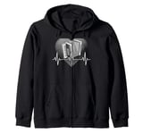 Heartbeat Accordion Accordionist Musician Instrument Zip Hoodie