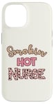 Coque pour iPhone 14 Smoking Hot Nurse Rose pâle Motif guépard