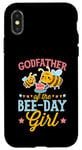 Coque pour iPhone X/XS Fête d'anniversaire sur le thème du parrain de l'abeille pour fille