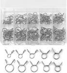 Collier Durite 100 Pièces Colliers de Clip à Ressort Tuyau Serrage Colliers Serrage Tuyaux en Acier Inoxydable Serre Joint à Tuyau Tuyau Pinces Clips Fixation Pour Tuyau D'eau Carburant Tube