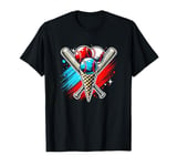 Baseball Ice Cream Cone Fun - Crazy Summer Sports T-Shirt