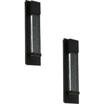 2 PACK IP44 Outdoor Wall Light Black Bubble Glass 3.3W LED Porch Lamp