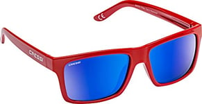 Cressi Bahia Sunglasses Lunettes de Soleil Sportif Mixte, Rouge/Verres Miroir Bleu, Taille Unique