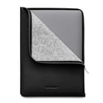 WOOLNUT Skinn-Folio for MacBook Pro / Air 13-tommer / 14-tommer - Svart