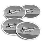 4x Round Stickers 10 cm - BW - Marlin Swordfish Sea Creature  #43188