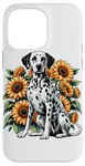 Coque pour iPhone 14 Pro Max Sunflowers Dalmatian Dalmatians Dal Dally Dog