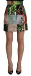 Dolce & Gabbana Jupe Polyester Multicolore Patchwork A-Line IT38/US4/XS 1400usd