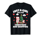 Just A Girl Who Loves Christmas and Shopping, Funny Xmas T-Shirt