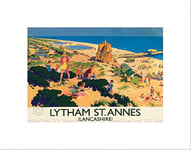 Wee Blue Coo TRAVEL ENGLAND LANCASHIRE LYTHAM ST ANNES BRITISH RAILWAYS FRAMED PRINT B12X7838