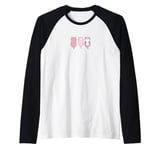 Three Adorable Pink Cats with Sugar Sprinkles Raglan Baseball Tee