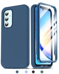 LeYi Coque pour Samsung Galaxy A34 5G avec Ecran Protection, 360 Degrés Full Body Housse Avant Arriere, Intégrale Étui Double Face Bumper Anti-Scratch Case pour Samsung Galaxy A 34 5G- Bleu