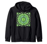 Ailanthus Leaves Pattern Design Cut Out Lime And Tea Zip Hoodie