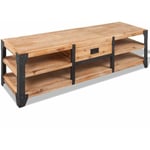 Helloshop26 - Meuble télé buffet tv télévision design pratique 140 cm bois d'acacia massif