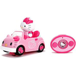 Jada - Hello Kitty - Voiture Radio Commandée Décapotable + 1 Figurine Amovible - Effets Lumineux - 253244000