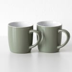 Set of 2 Sage Green Coffee Mugs 10oz Dishwasher Safe Tea Hot Chocolate Cups