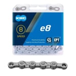 KMC E-Bike - MTB Road Enduro Race Bike 8 Speed Chain E8 EPT - 122 Links Silver