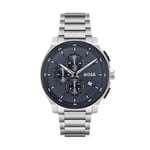 BOSS Chronograph Quartz Watch for Men PEAK 2.0 Collection with Silver Stainless Steel Bracelet - 1514189