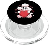 Cute Poodle Love Heart Valentines Day Poodle Lover PopSockets PopGrip for MagSafe