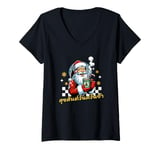 Womens Merry Christmas In Thai Suk San Wan Christmas V-Neck T-Shirt