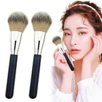 2 PACK Blush Brush for Makeup, Professional Makeup Brush for Setting Powder, Blush & Bronzer, Soft Bristles Powders Fluffy Large Powder Brush Vegan Synthetic Black