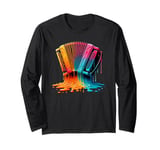 Melting Accordion Instrument Music Accordionist Musician Long Sleeve T-Shirt