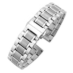 Remplacement du Bracelet de Montre, Bracelet de Montre 18mm - 24mm Bracelets de Montre en métal Bracelet Femme Mode Argent Massif en Acier Inoxydable Bracelet de Montre Accessoires de Bracelet # D34