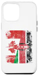 Coque pour iPhone 15 Pro Max Demi drapeaux canadiens kenyans | Kenya Canada vieilli vintage