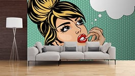 Photo Mural Vinyl Wall Comic Girl Thinking Photo Mural for Walls Various Measures 150 x 100 cm