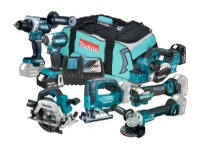 Makita verktygssats 18V (DDF486 + DGA504 + DHS660 + DJV182 + DKP181 + DTD153 + DTM52) 2x5.0Ah BAG DLX7019TX1