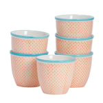 Hand-Printed Plant Pots 14cm Pack of 6