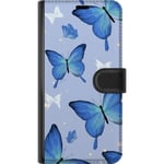 Lompakkokotelo Xiaomi Redmi Note 12S-laitteelle, jossa on Sinisiä perhosia kuvio